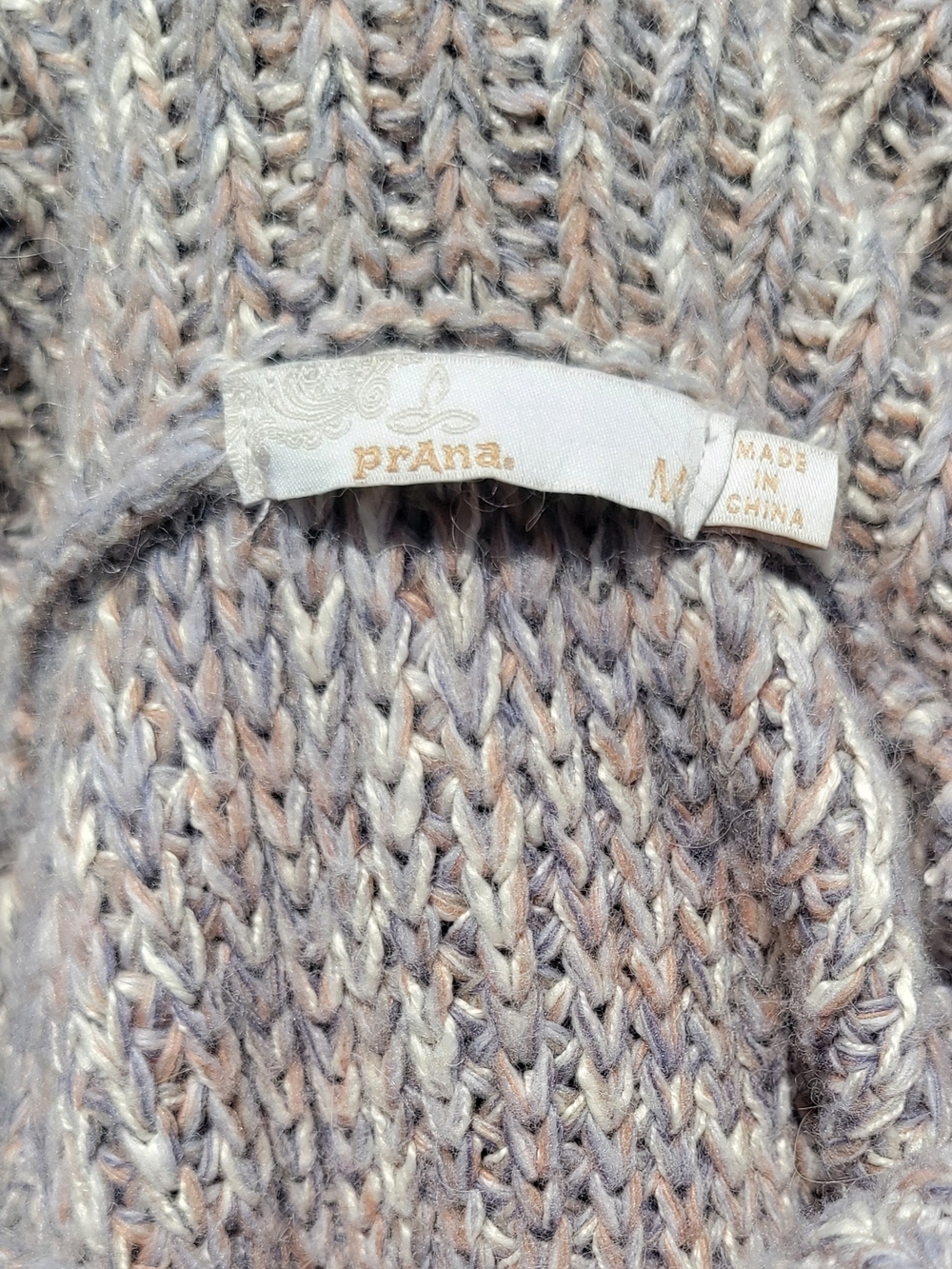 Prana Chunky Knit Turtleneck Sweater | Neutral Cozy Textured Pullover - Picture 6 of 7